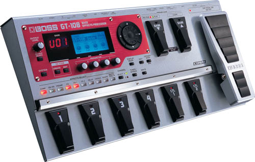 De BOSS GT10-B bass pre-amp